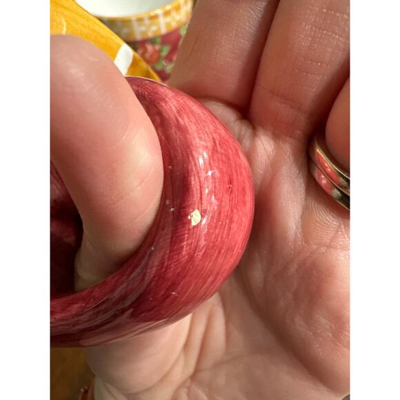 Crate & Barrel Hand Painted Flower Floral Soup Mug Cup Bowl set - Picture 6 of 13